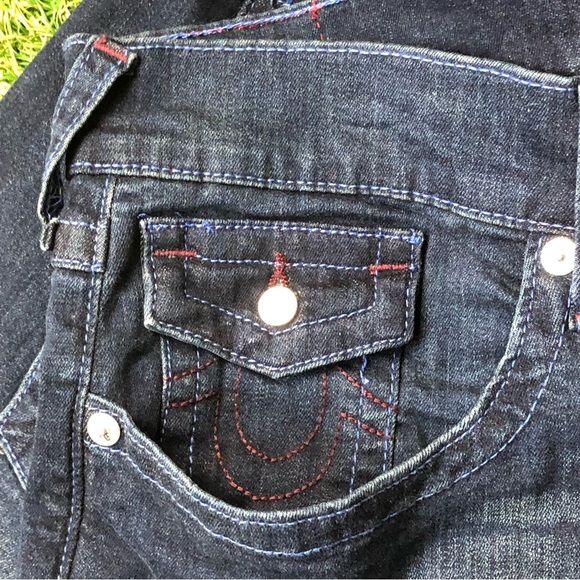 True Religion Geno Relaxed Slim Fit Flap Jeans ~DK Saphire ~ Size 40 - Picture 8 of 11
